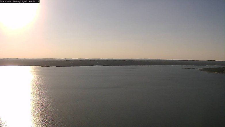 Lake Travis webcam, February 5, 2016 3:55 PM CT