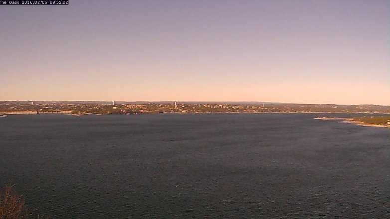Lake Travis webcam, February 6, 2016 9:00 AM CT