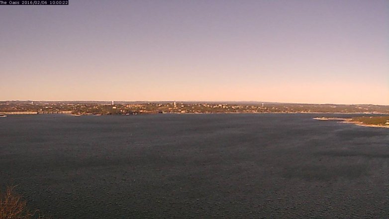 Lake Travis webcam, February 6, 2016 9:10 AM CT