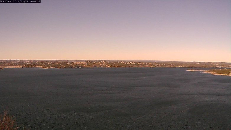 Lake Travis webcam, February 6, 2016 9:15 AM CT