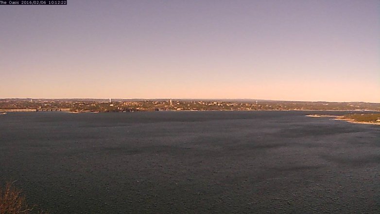 Lake Travis webcam, February 6, 2016 9:20 AM CT
