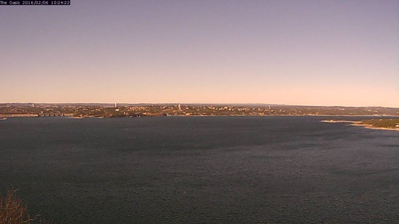 Lake Travis webcam, February 6, 2016 9:30 AM CT