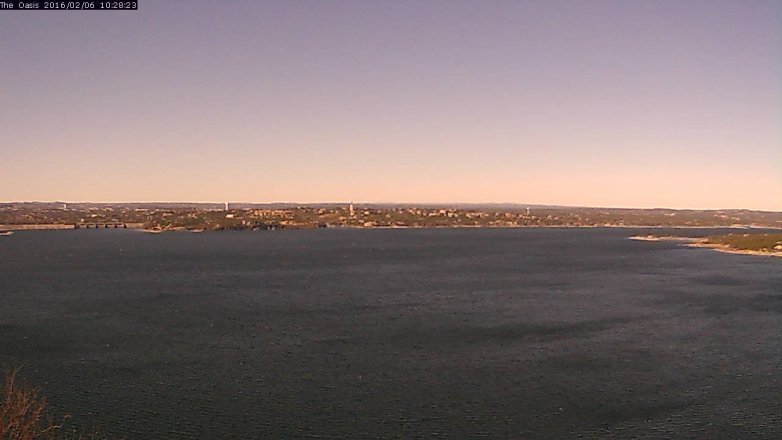 Lake Travis webcam, February 6, 2016 9:35 AM CT