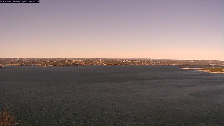 Lake Travis webcam, February 6, 2016 9:45 AM CT