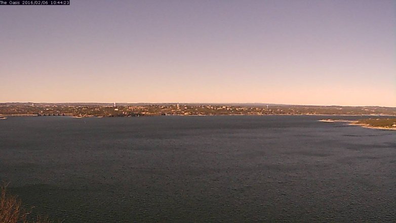 Lake Travis webcam, February 6, 2016 9:50 AM CT