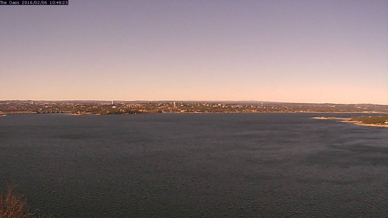 Lake Travis webcam, February 6, 2016 9:55 AM CT