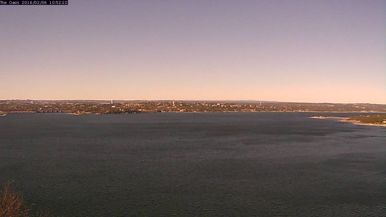 Lake Travis webcam, February 6, 2016 10:00 AM CT