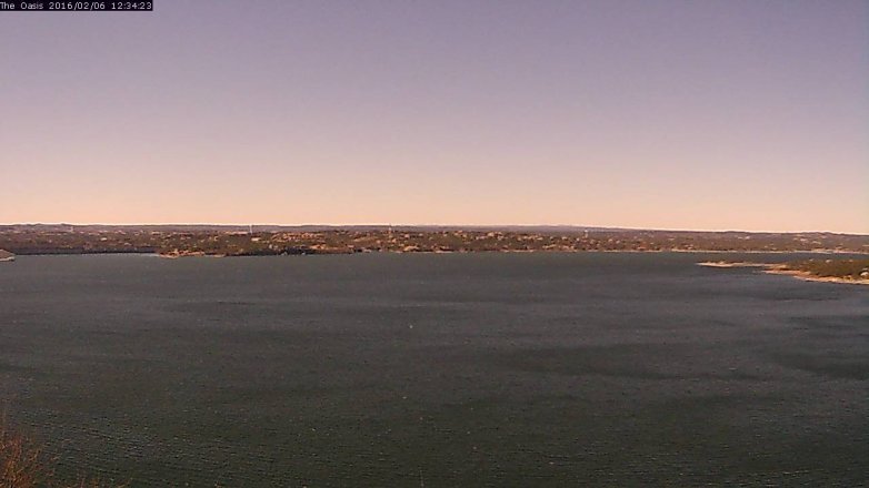 Lake Travis webcam, February 6, 2016 11:40 AM CT