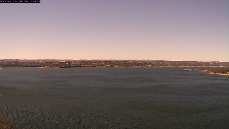 Lake Travis webcam, February 6, 2016 12:00 PM CT