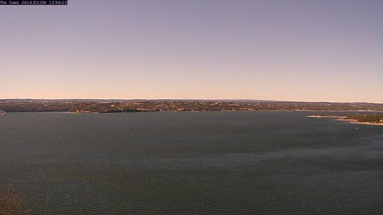 Lake Travis webcam, February 6, 2016 12:05 PM CT