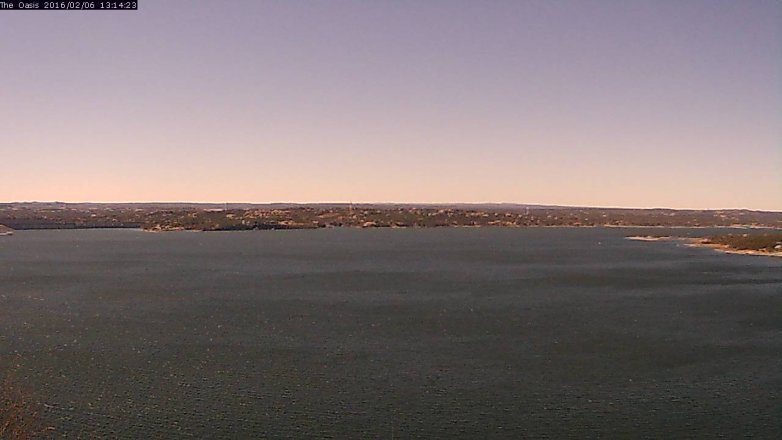 Lake Travis webcam, February 6, 2016 12:20 PM CT