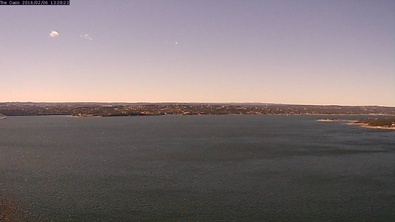 Lake Travis webcam, February 6, 2016 12:35 PM CT