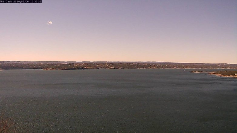 Lake Travis webcam, February 6, 2016 12:40 PM CT