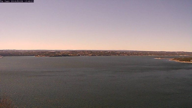 Lake Travis webcam, February 6, 2016 12:55 PM CT