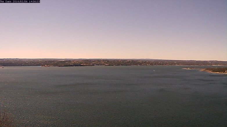 Lake Travis webcam, February 6, 2016 1:15 PM CT