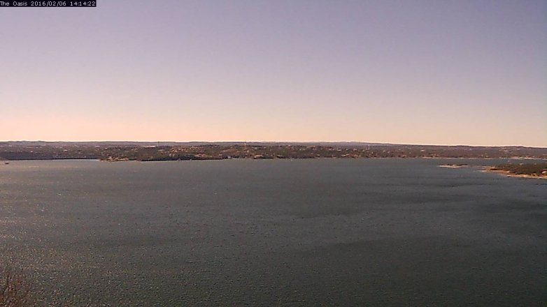 Lake Travis webcam, February 6, 2016 1:20 PM CT