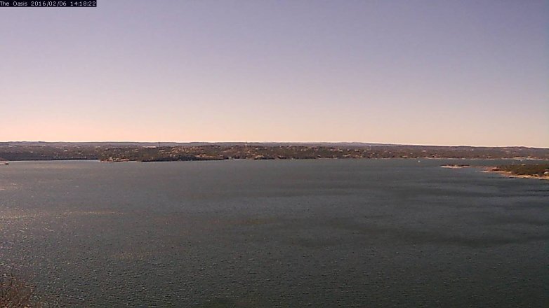 Lake Travis webcam, February 6, 2016 1:25 PM CT