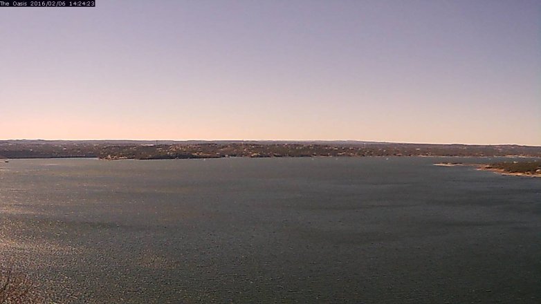 Lake Travis webcam, February 6, 2016 1:30 PM CT