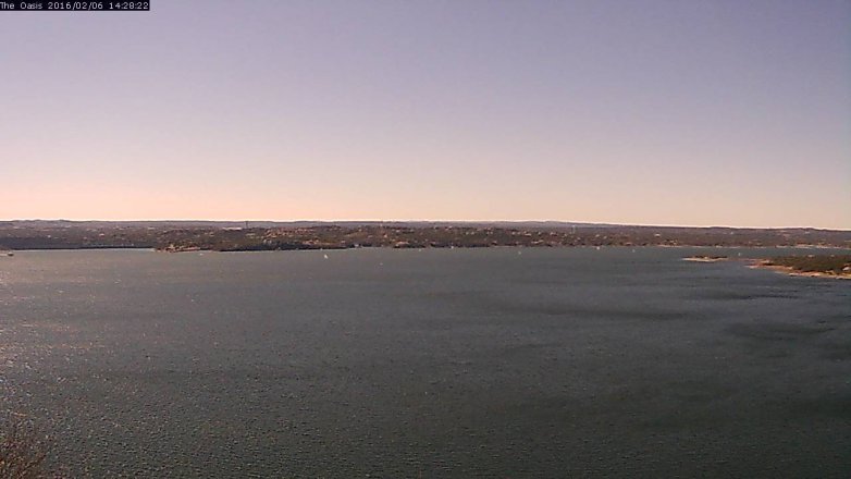 Lake Travis webcam, February 6, 2016 1:35 PM CT