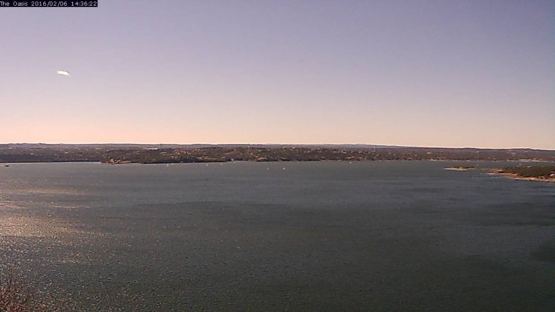 Lake Travis webcam, February 6, 2016 1:45 PM CT