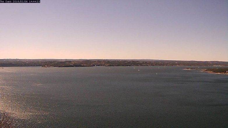 Lake Travis webcam, February 6, 2016 1:50 PM CT