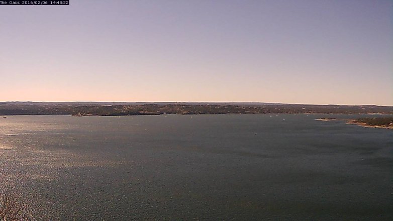 Lake Travis webcam, February 6, 2016 1:55 PM CT