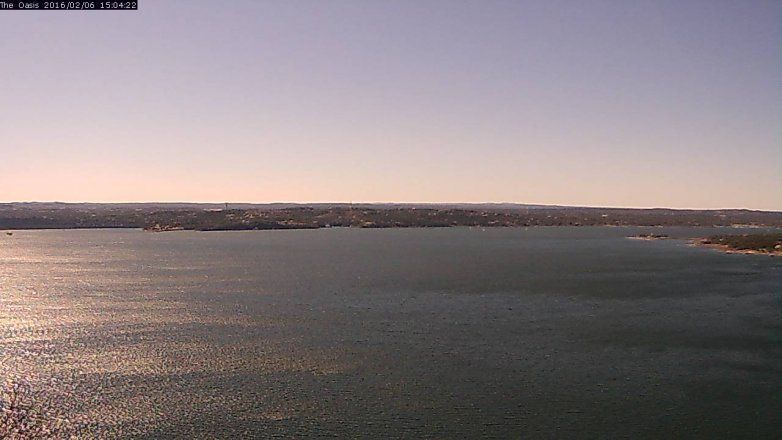 Lake Travis webcam, February 6, 2016 2:10 PM CT