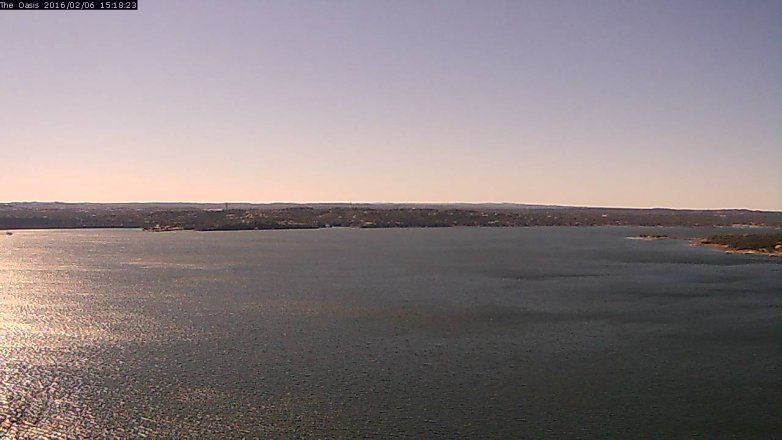 Lake Travis webcam, February 6, 2016 2:25 PM CT