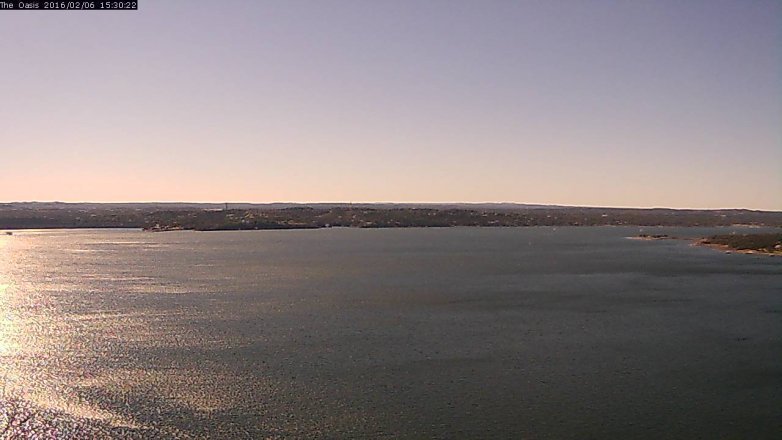 Lake Travis webcam, February 6, 2016 2:35 PM CT