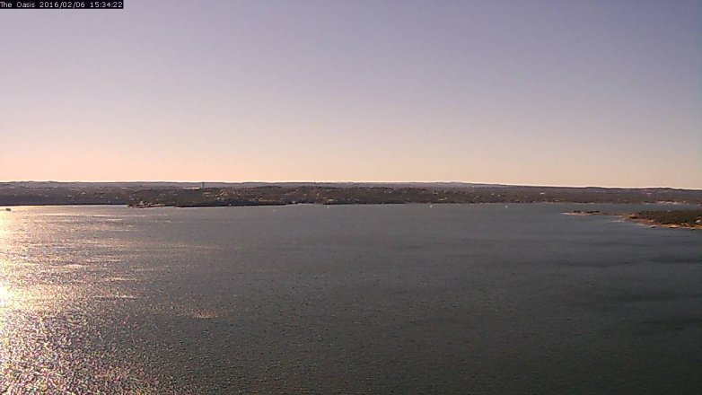 Lake Travis webcam, February 6, 2016 2:40 PM CT