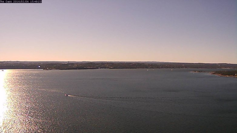 Lake Travis webcam, February 6, 2016 2:55 PM CT