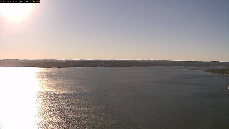 Lake Travis webcam, February 6, 2016 3:45 PM CT