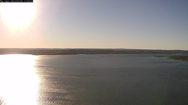 Lake Travis webcam, February 6, 2016 4:05 PM CT