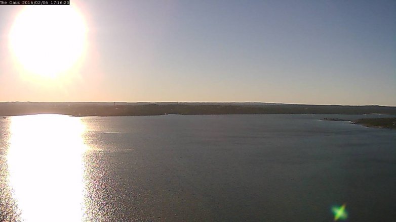Lake Travis webcam, February 6, 2016 4:25 PM CT