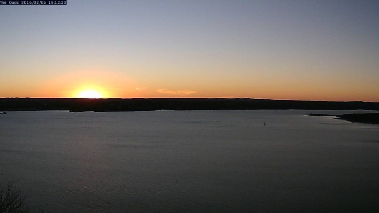 Lake Travis webcam, February 6, 2016 5:20 PM CT