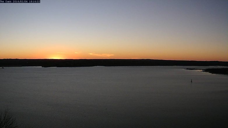 Lake Travis webcam, February 6, 2016 5:25 PM CT