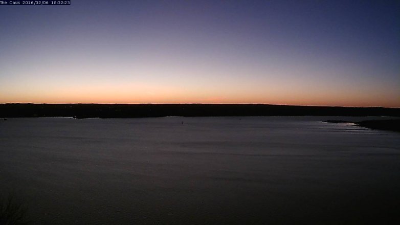 Lake Travis webcam, February 6, 2016 5:40 PM CT