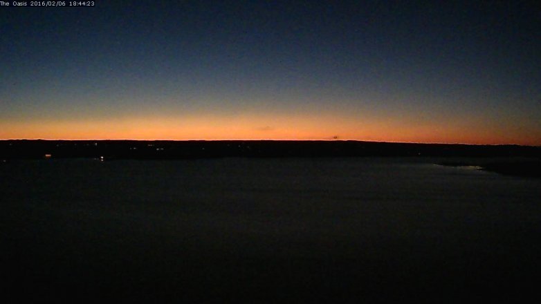 Lake Travis webcam, February 6, 2016 5:50 PM CT