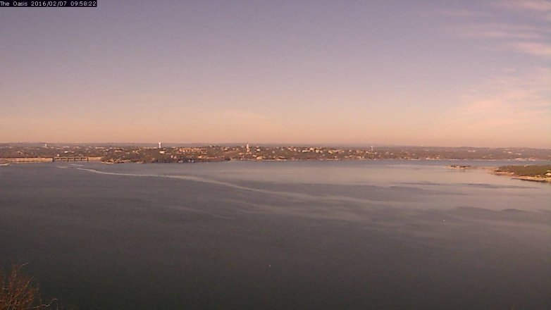 Lake Travis webcam, February 7, 2016 9:05 AM CT