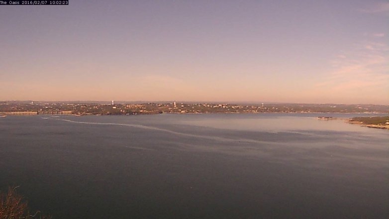 Lake Travis webcam, February 7, 2016 9:10 AM CT