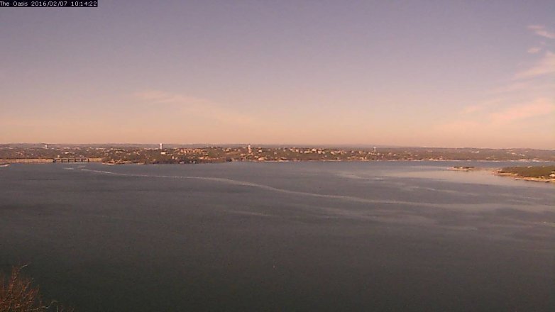 Lake Travis webcam, February 7, 2016 9:20 AM CT