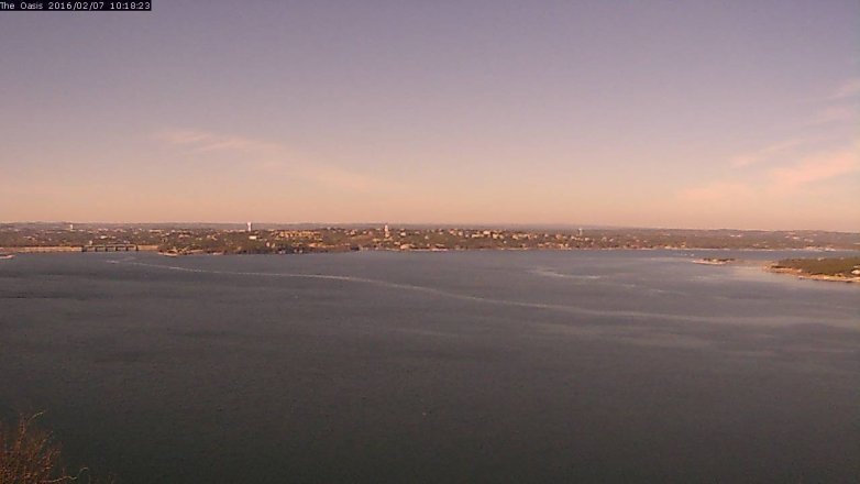 Lake Travis webcam, February 7, 2016 9:25 AM CT