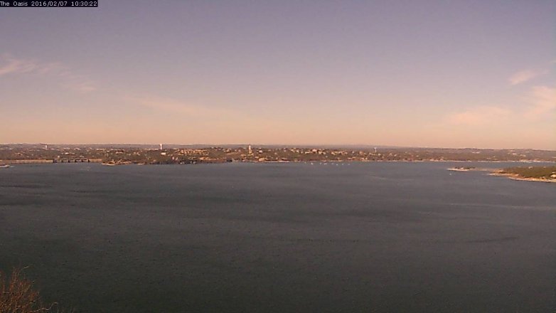 Lake Travis webcam, February 7, 2016 9:35 AM CT
