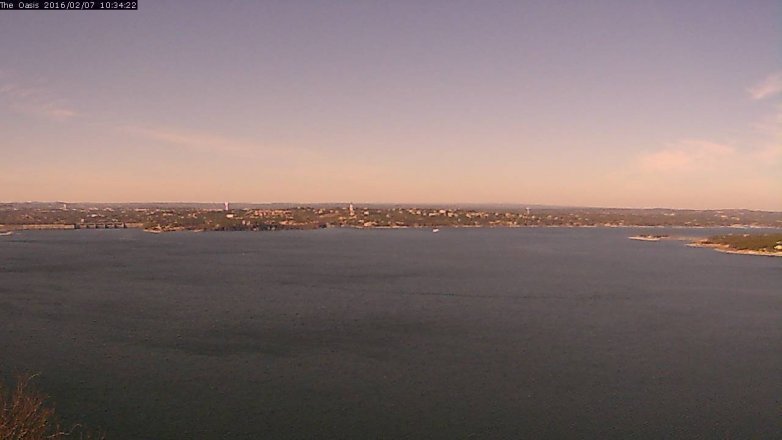 Lake Travis webcam, February 7, 2016 9:40 AM CT