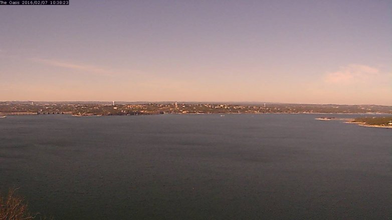 Lake Travis webcam, February 7, 2016 9:45 AM CT