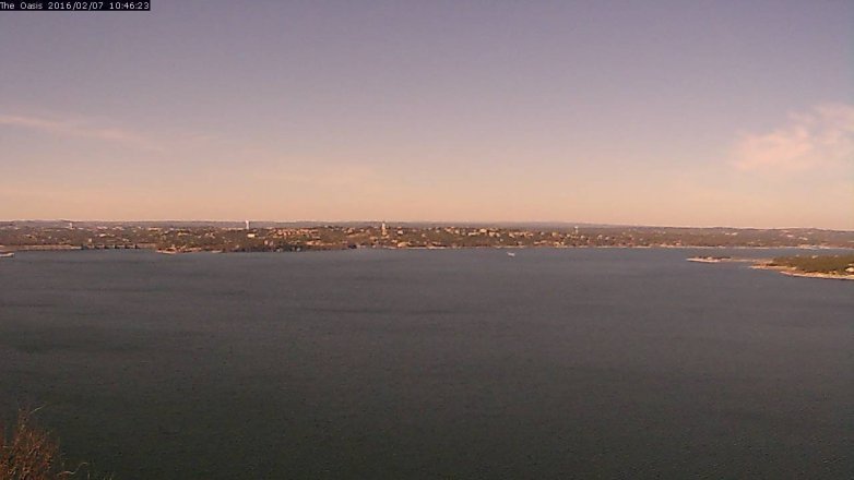 Lake Travis webcam, February 7, 2016 9:55 AM CT