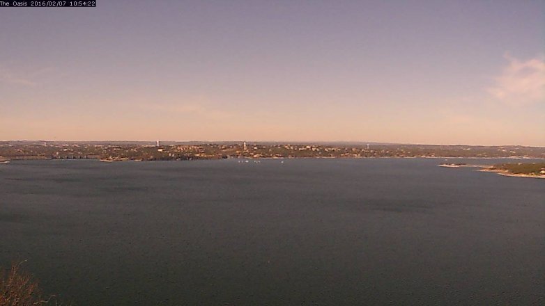 Lake Travis webcam, February 7, 2016 10:00 AM CT