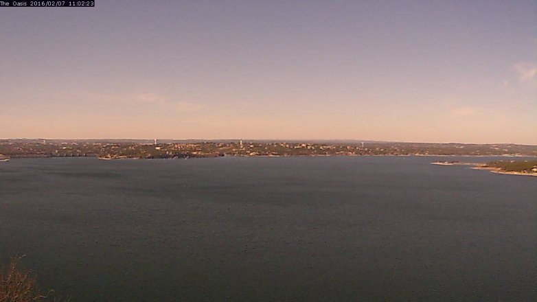 Lake Travis webcam, February 7, 2016 10:10 AM CT