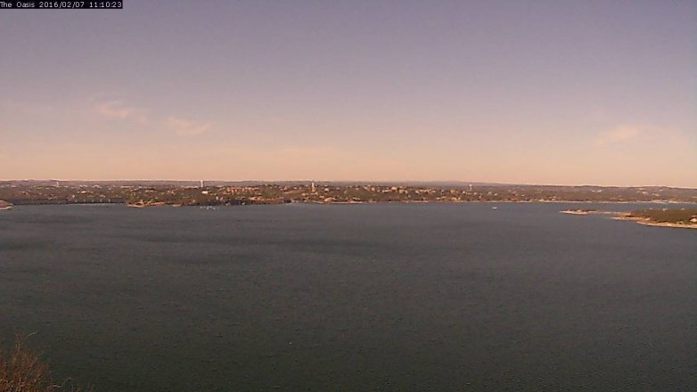 Lake Travis webcam, February 7, 2016 10:15 AM CT