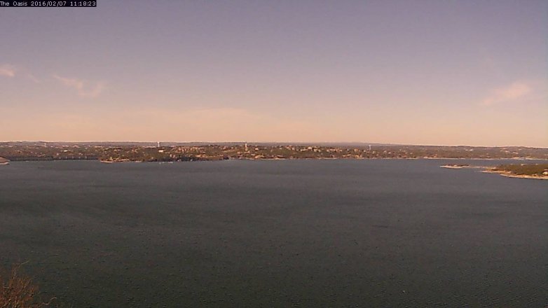 Lake Travis webcam, February 7, 2016 10:25 AM CT